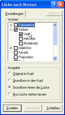 Wortspezifische Lckenbung